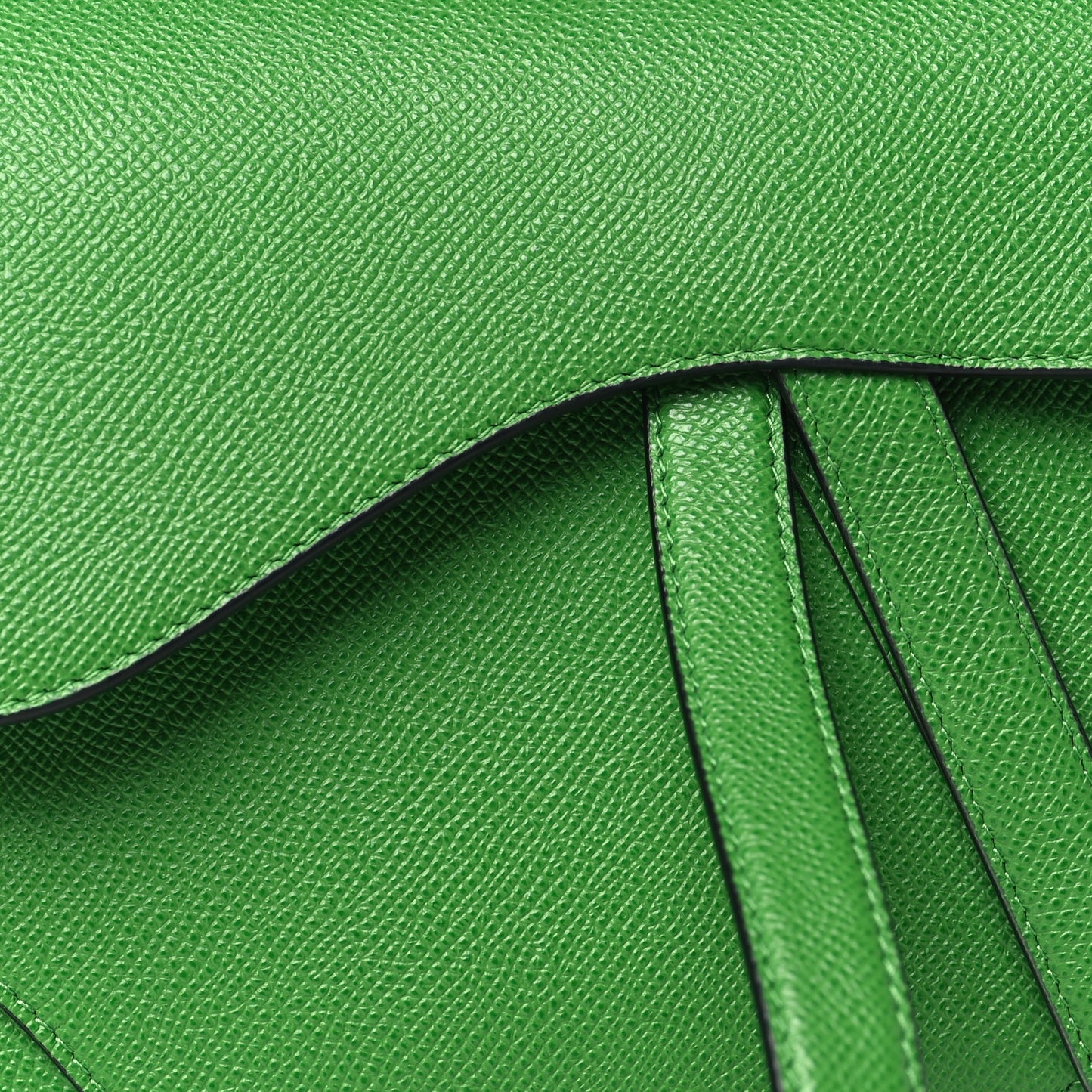 Grained Calfskin Saddle Bag Green