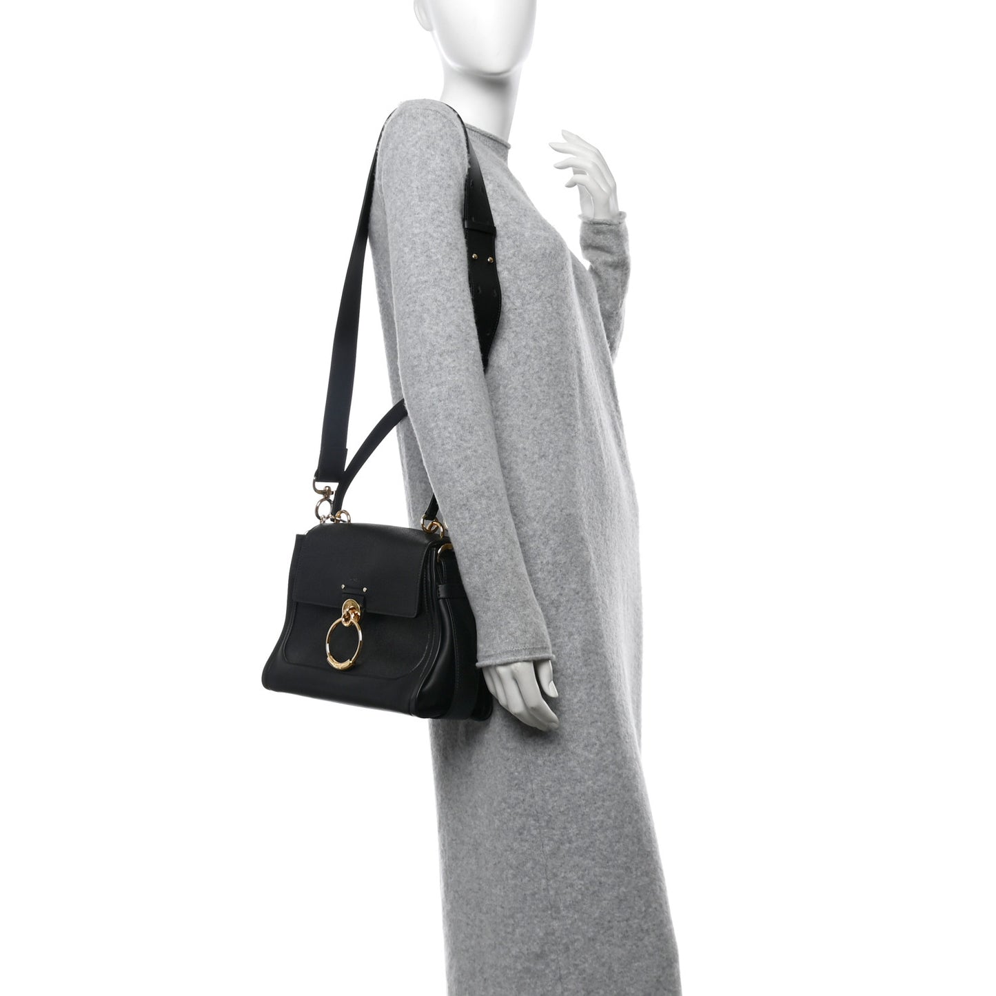 Calfskin Small Tess Day Bag Black
