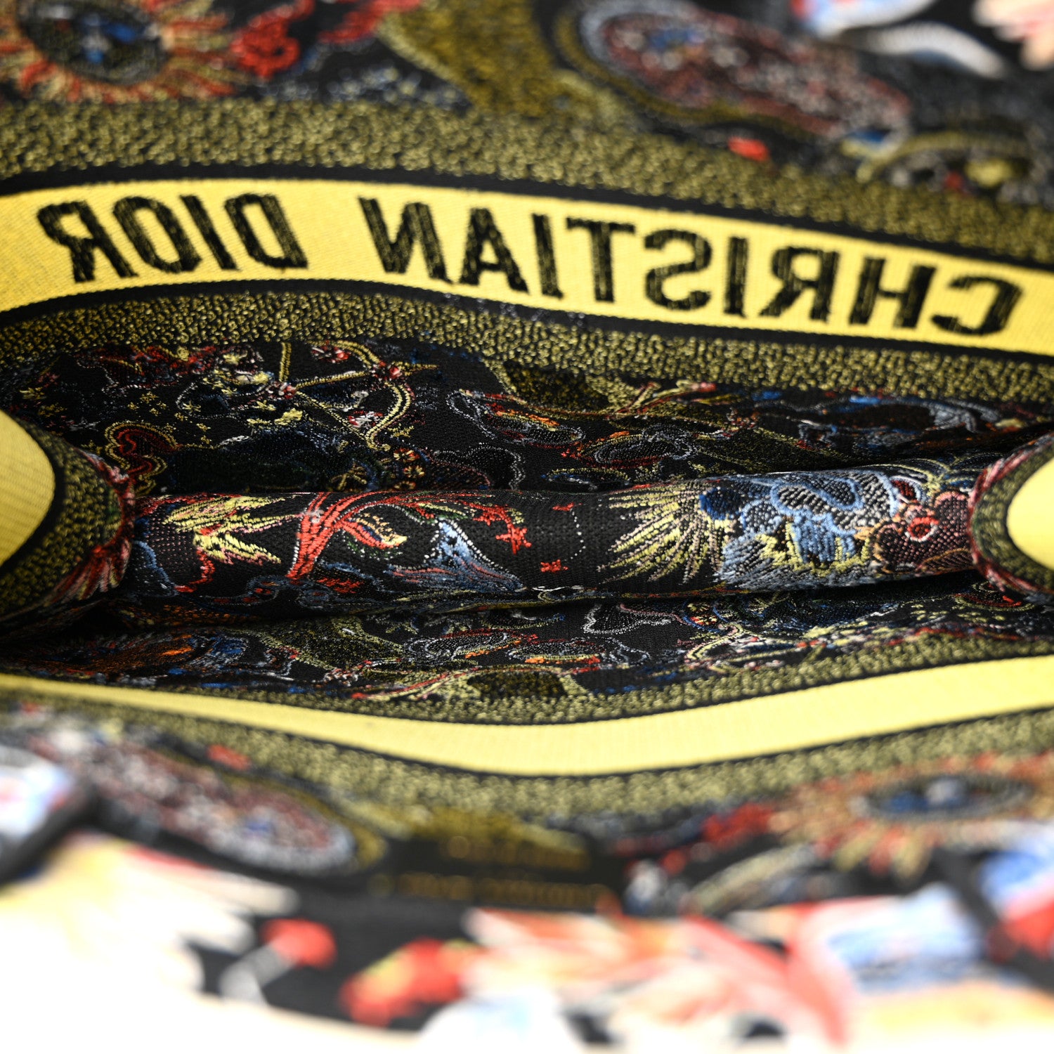 Christian Dior Canvas Zodiac Fantastico Embroidered Medium Book Tote Black Multicolor 5 of 12