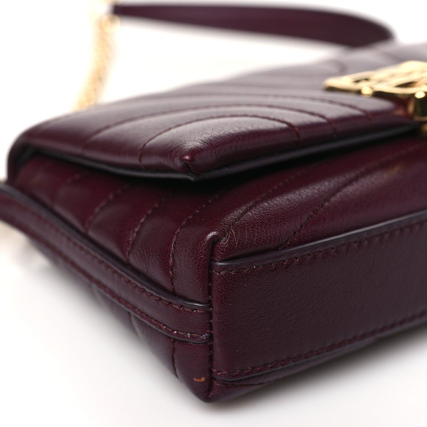Givenchy Calfskin Quilted Small 4G Liquid Wallet On Chain Oxblood 8 of 9