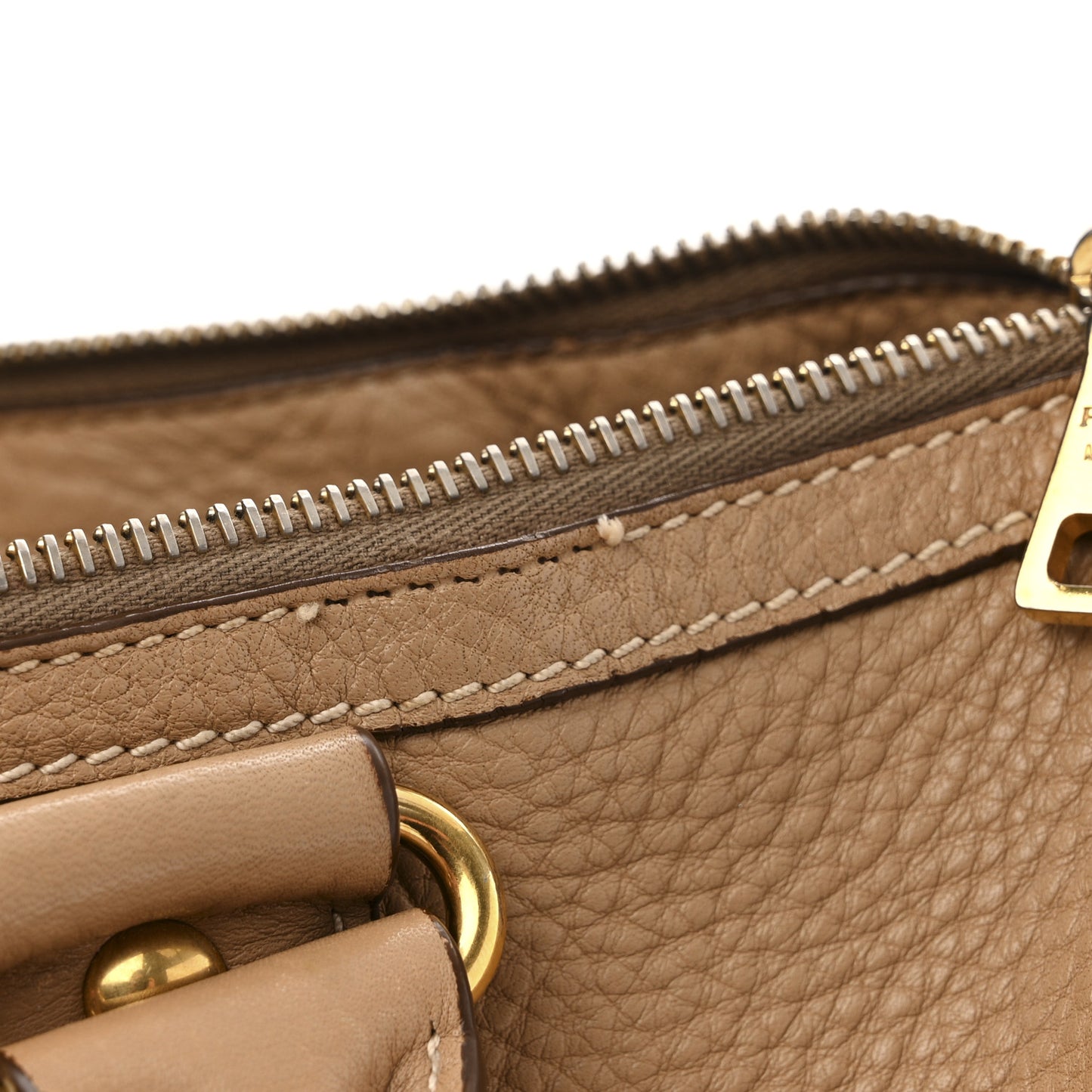 Vitello Daino Shopping Satchel Caramel