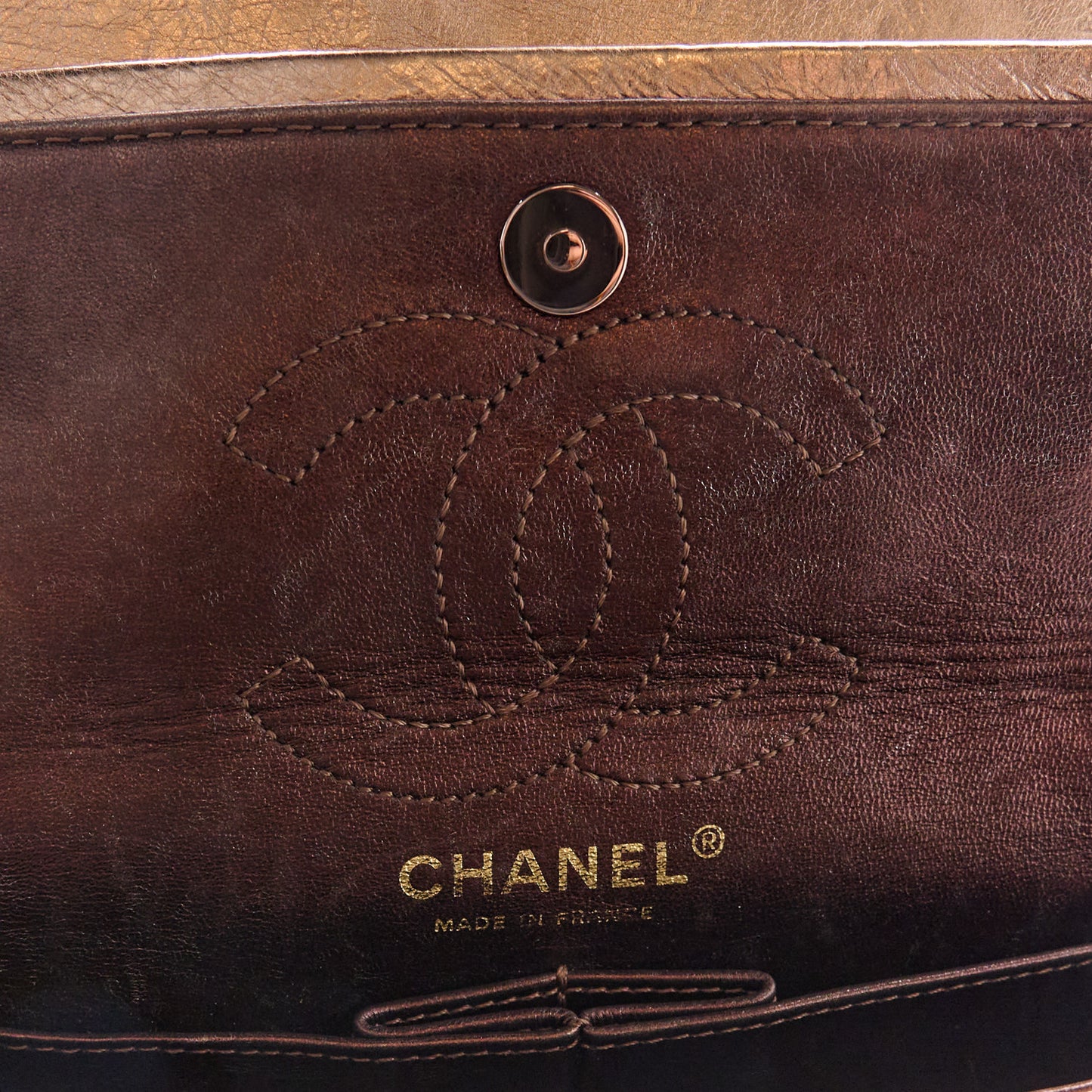 Metallic Aged Calfskin Quilted 2.55 Reissue 224 Flap Light Pink