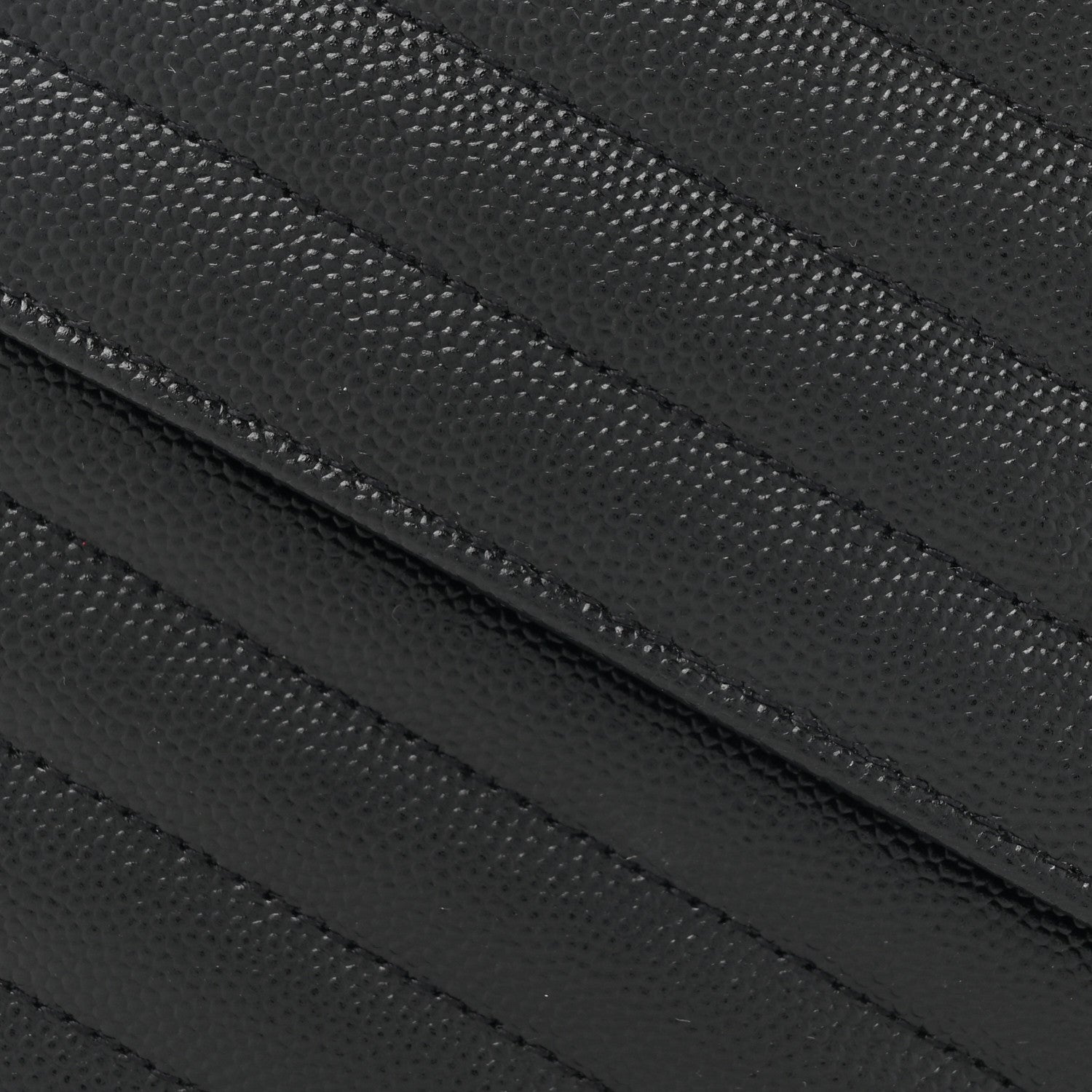 Saint Laurent Grain De Poudre Matelasse Chevron Monogram Chain Wallet Black 8 of 12