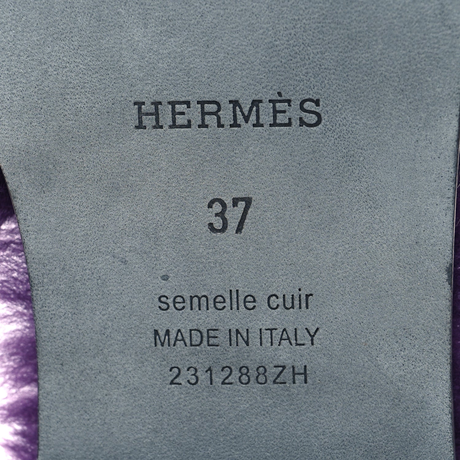 Hermes Woolskin Oran Sandals 37 Violet Fonce 6 of 8