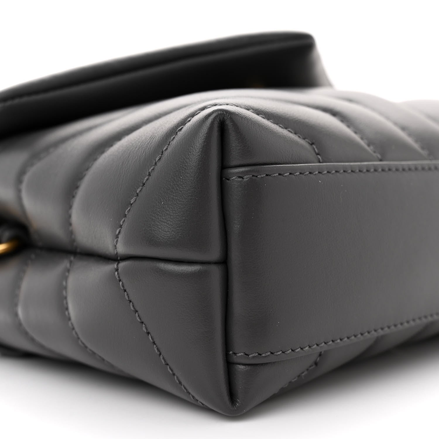 Saint Laurent Calfskin Y Quilted Monogram Toy Loulou Crossbody Bag Storm 9 of 13