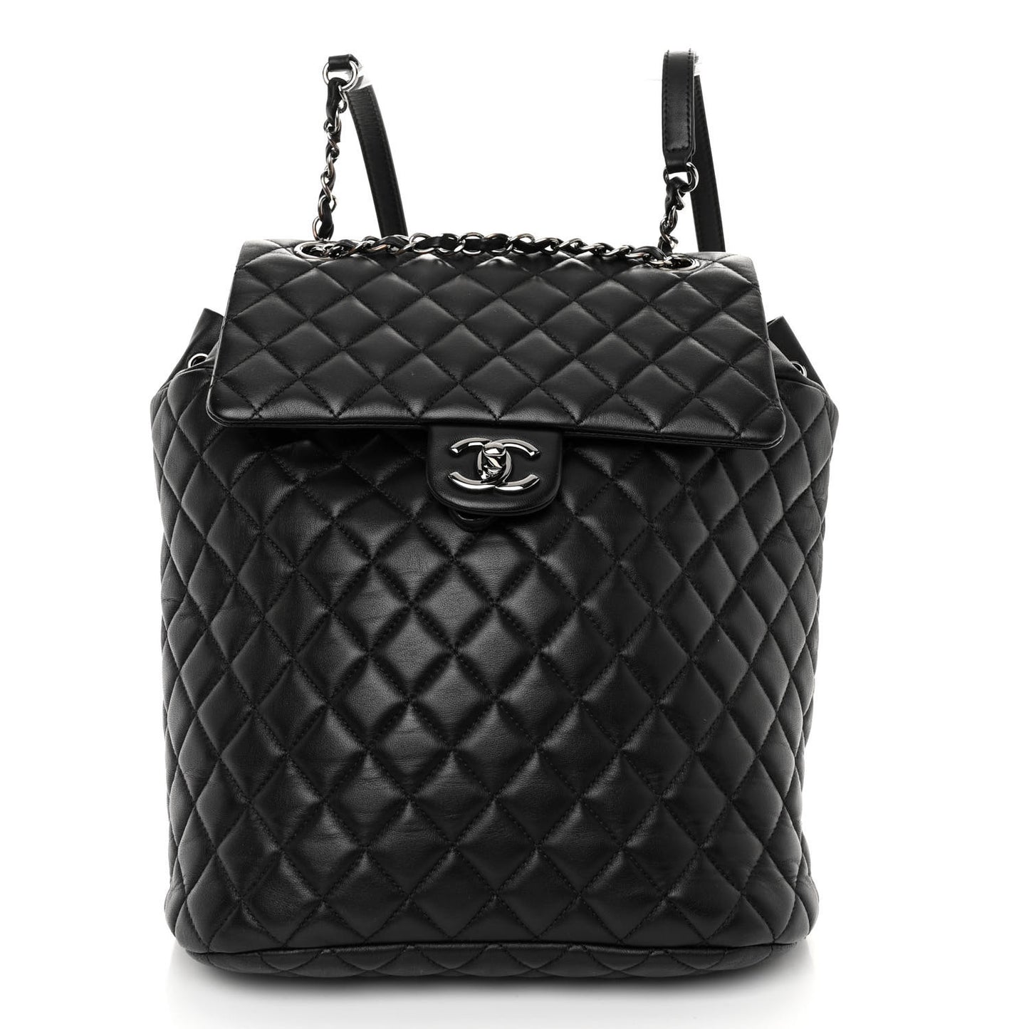 Lambskin Quilted Large Urban Spirit Backpack Black