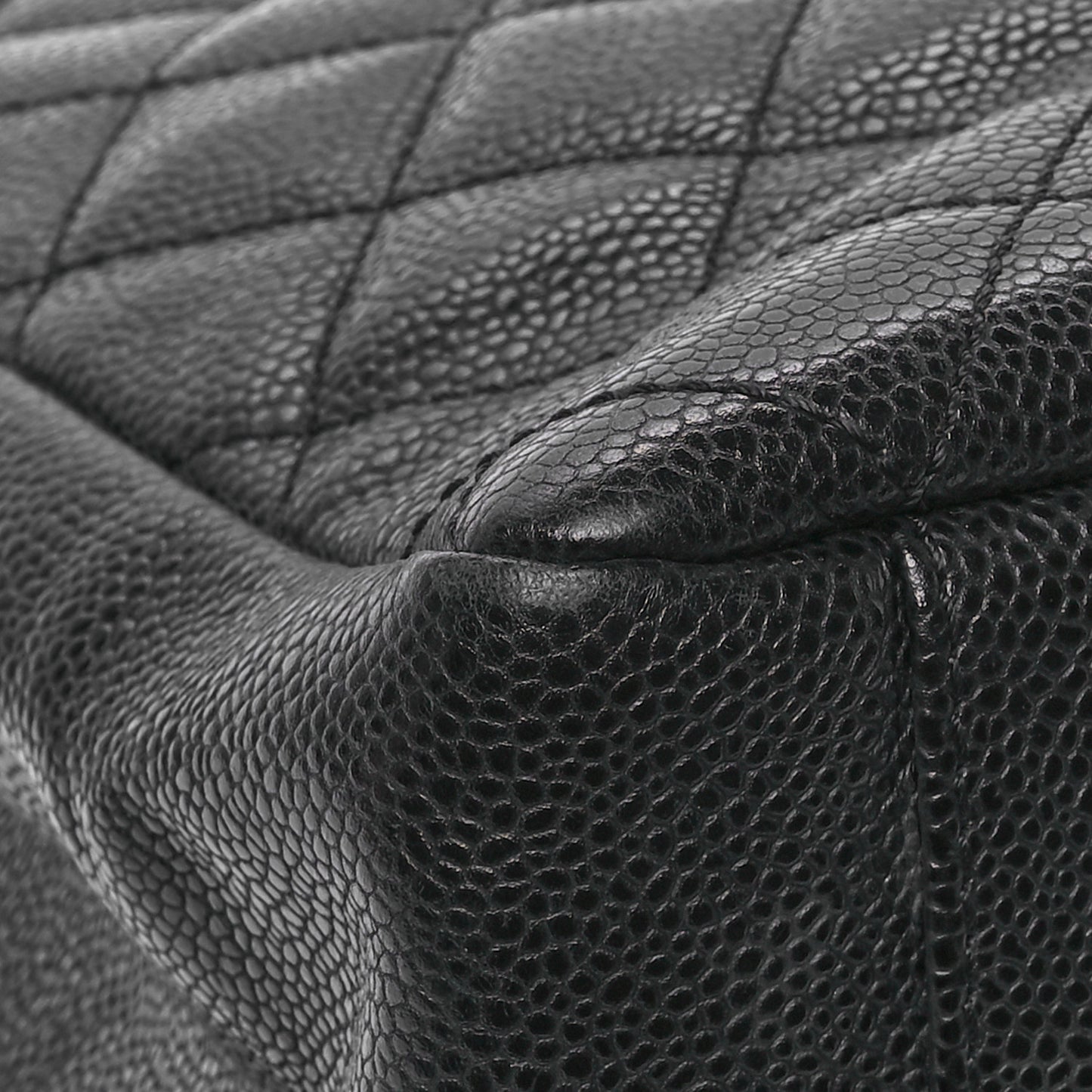 Caviar Quilted Grand Shopping Tote GST Black
