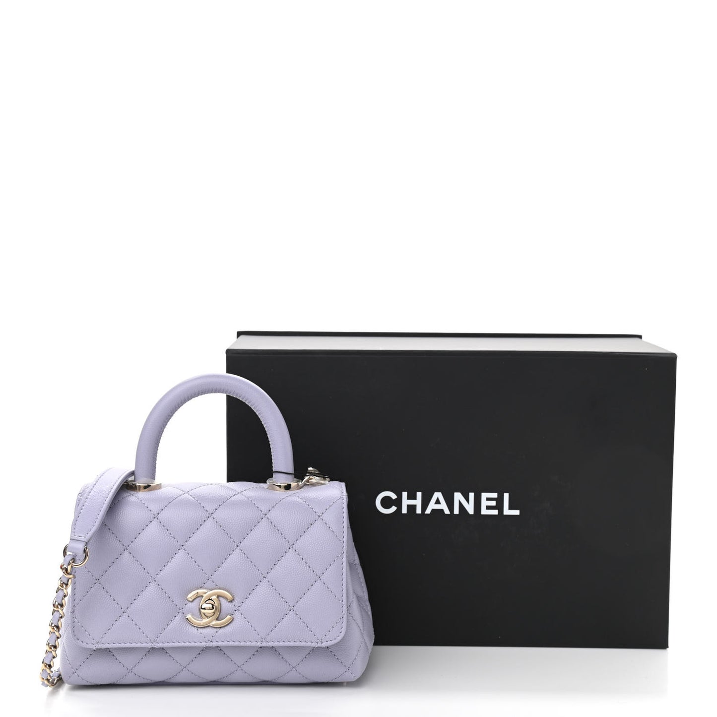 Caviar Quilted Extra Mini Coco Handle Flap Light Purple
