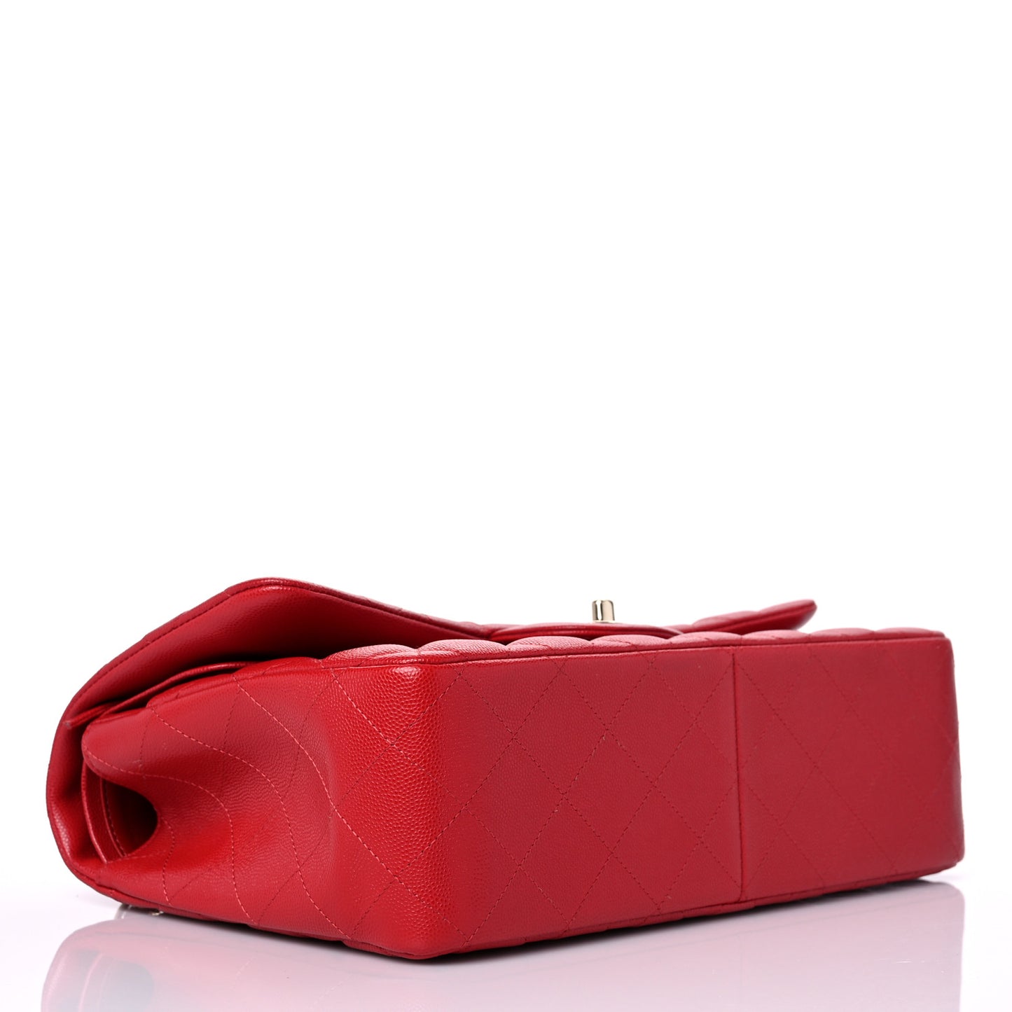Caviar Quilted Jumbo Double Flap Red