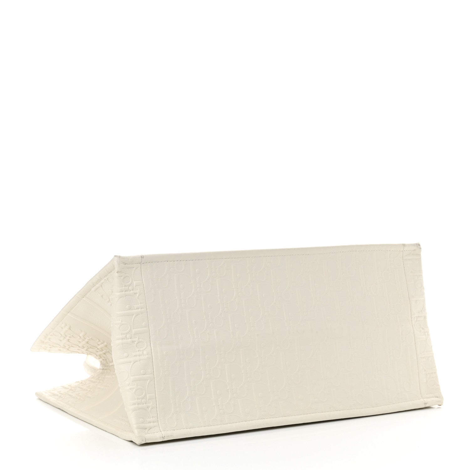 Christian Dior Oblique Calfskin Embossed Medium Book Tote Ivory 4 of 11