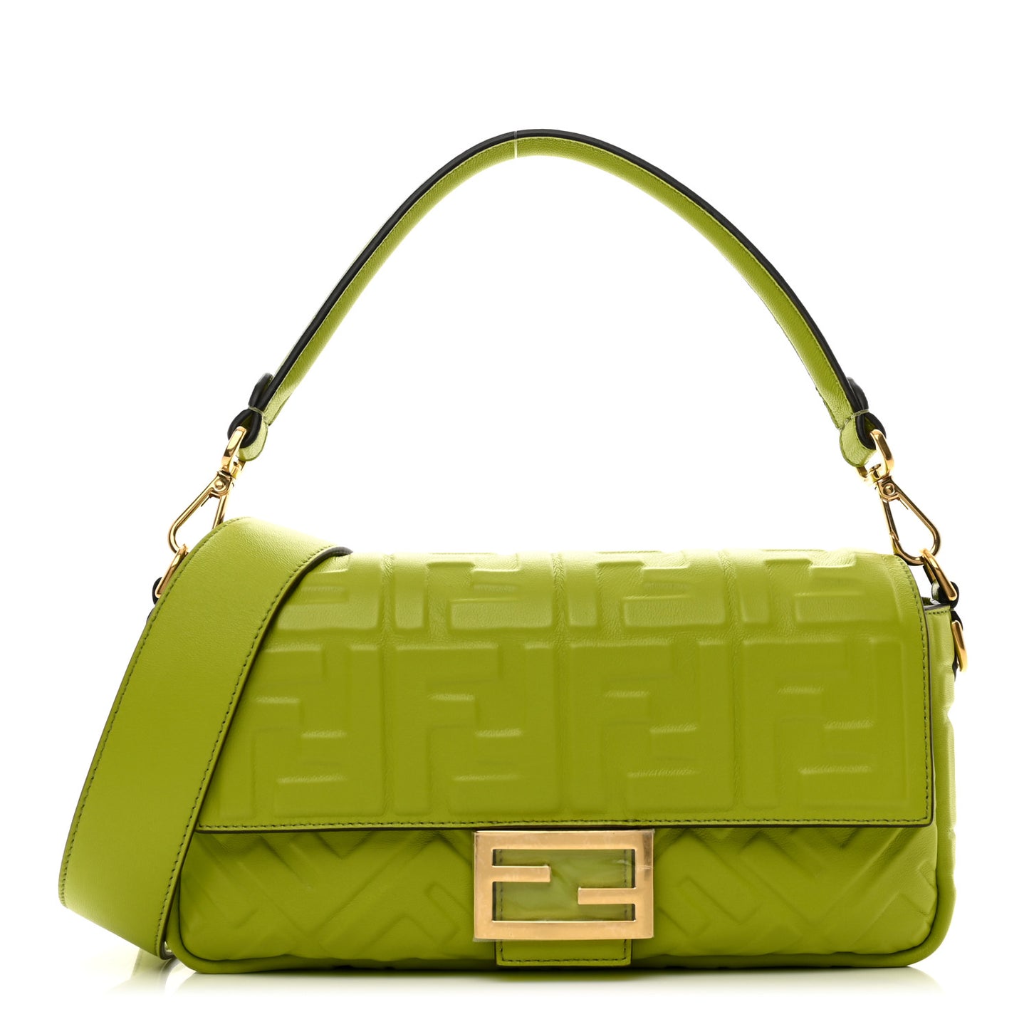 Nappa FF 1974 Embossed Baguette Wasabi