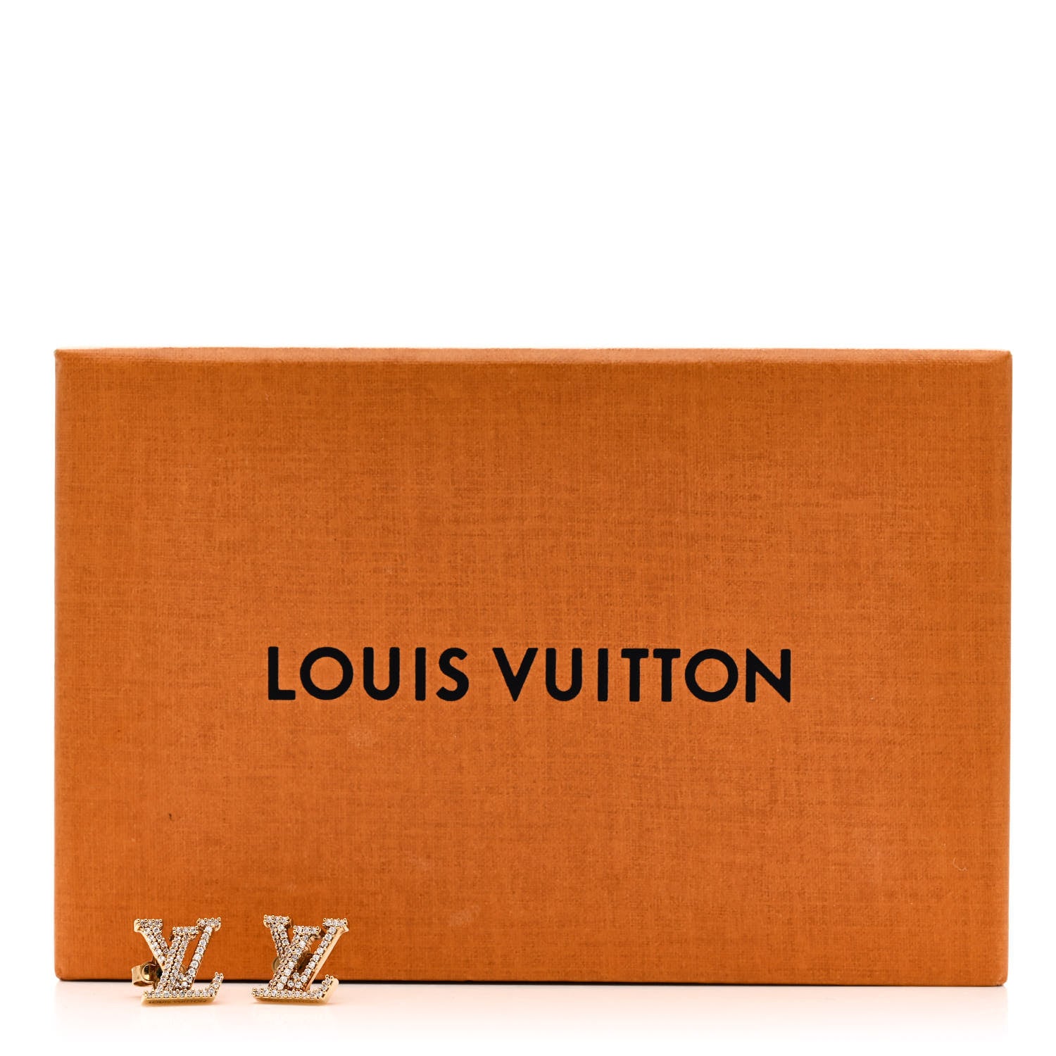 Louis Vuitton Metal Crystal LV Iconic Earrings Gold 6 of 6