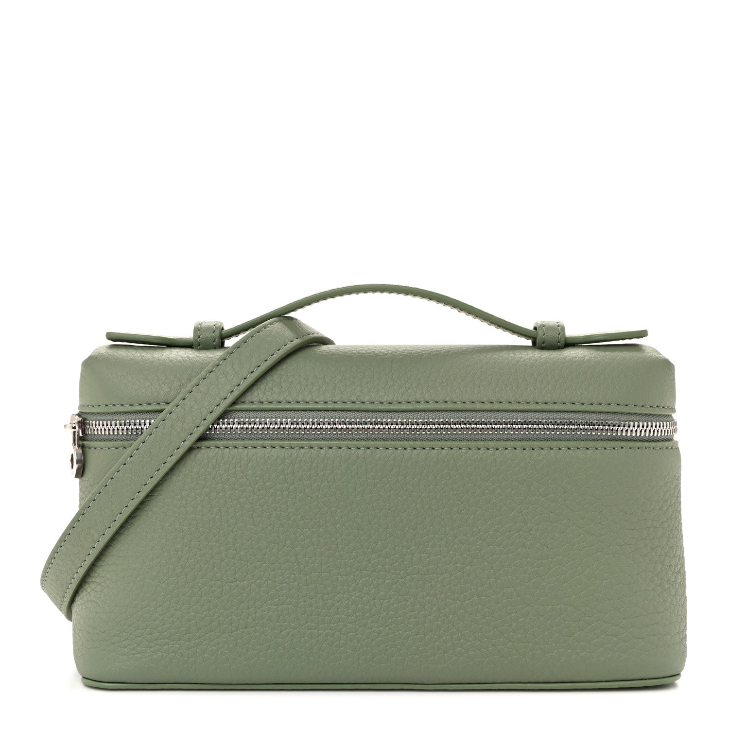 Loro Piana オリーブグリーン ミニショルダーバッグ Loro Piana Grained Calfskin L19 Extra Pocket Pouch Sage Brush