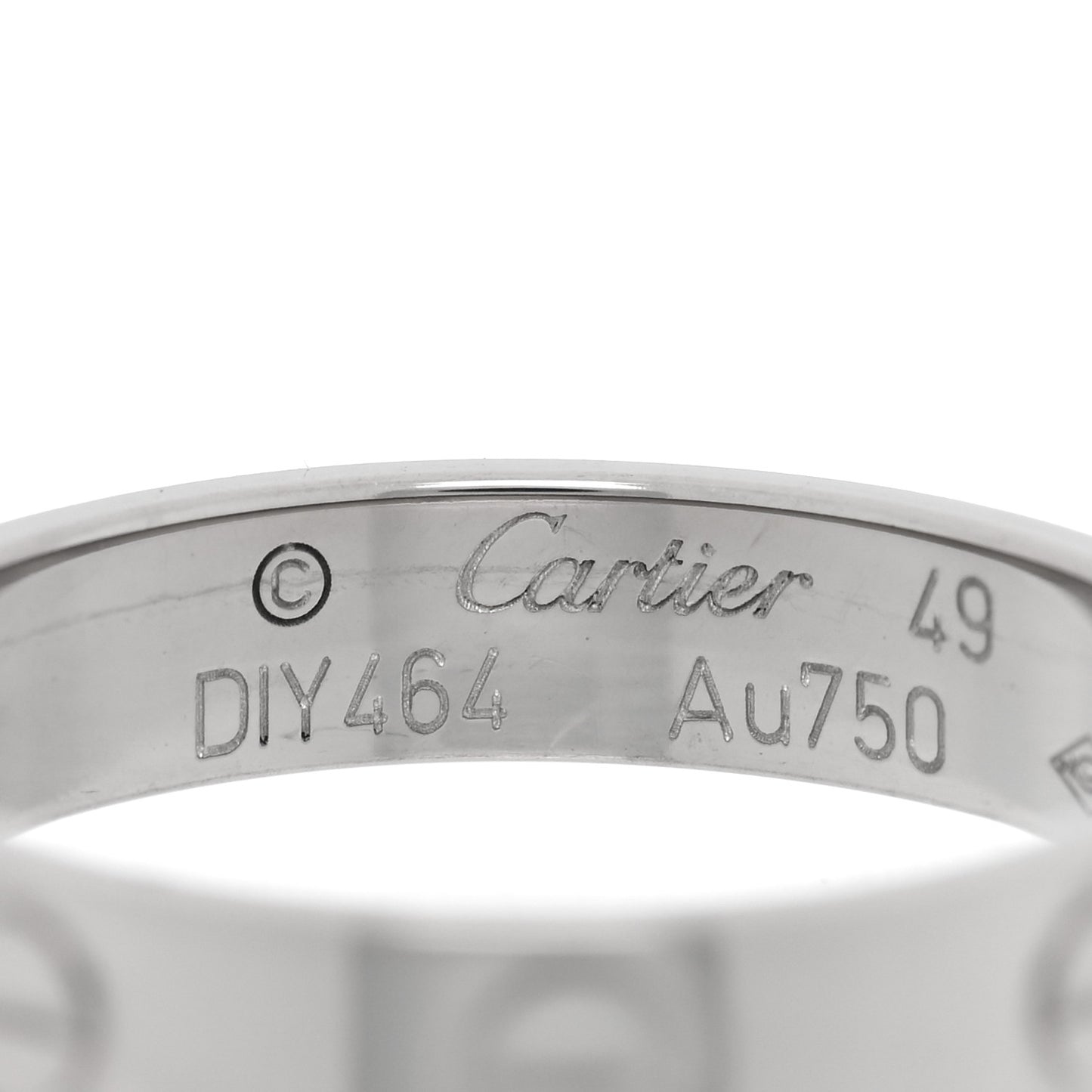 18K White Gold 3.5mm LOVE Wedding Band Ring 49 4.75