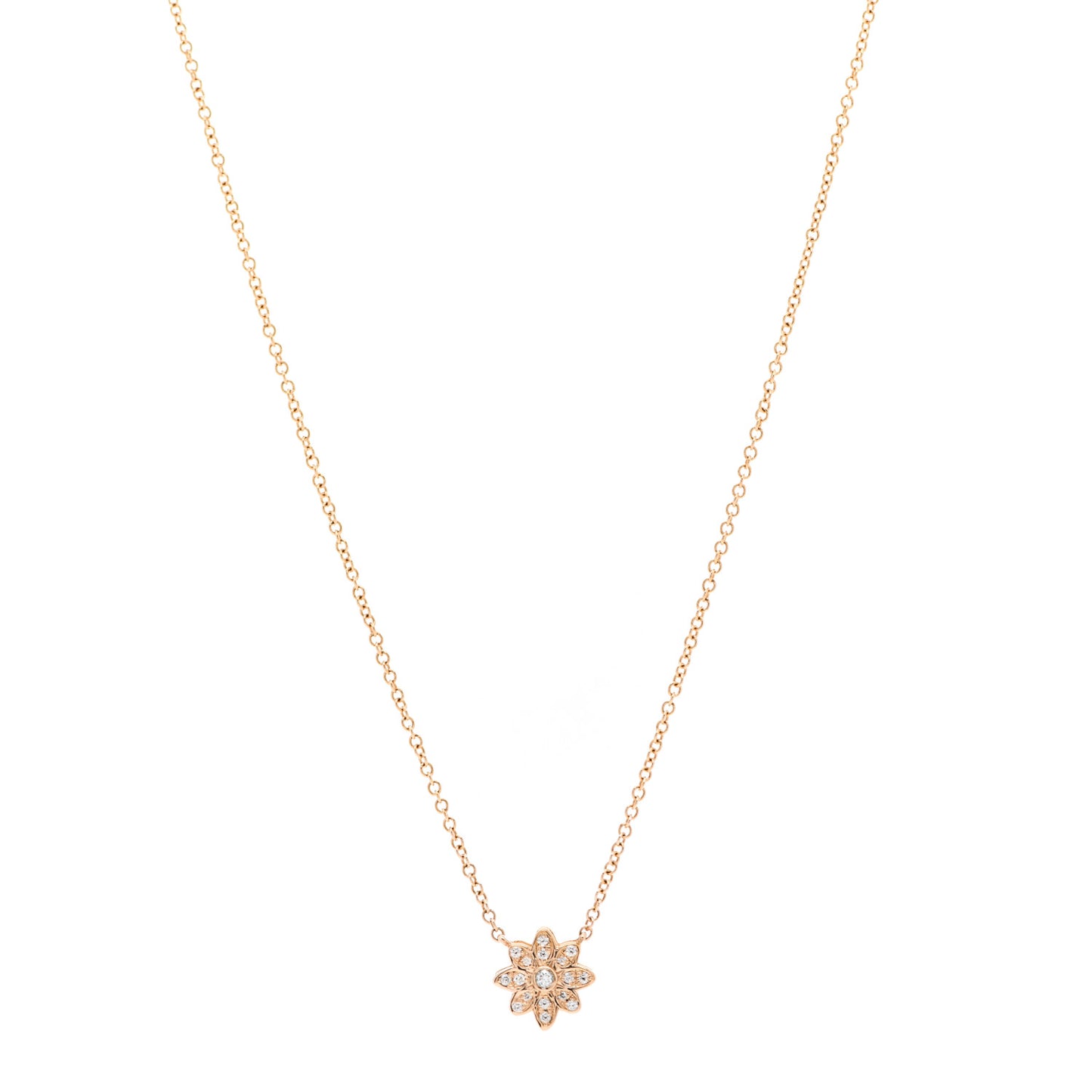 18K Rose Gold Diamond Enchant Flower Pendant Necklace