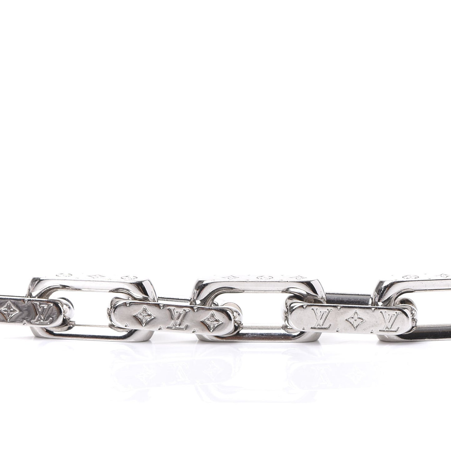Monogram Chain Bracelet L Silver