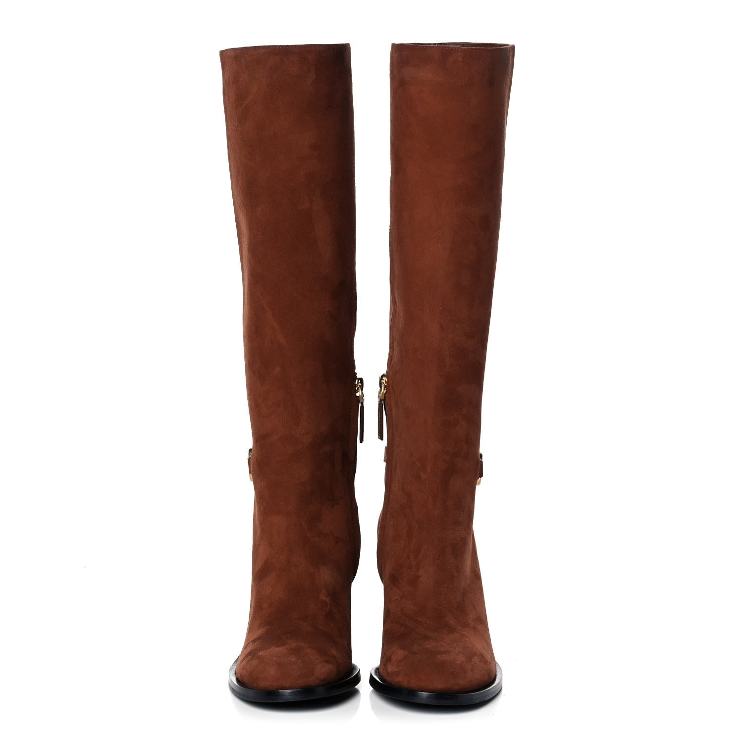 Valentino Garavani Suede Vlogo Knee High Boots 39 Brown 2 of 8