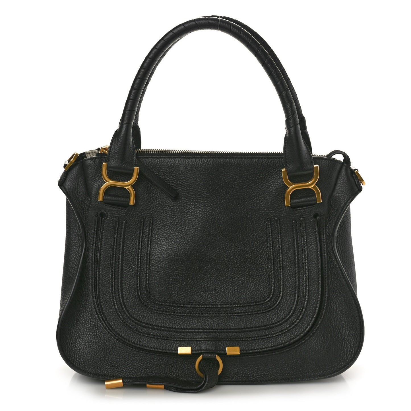 Calfskin Medium Marcie Satchel Black