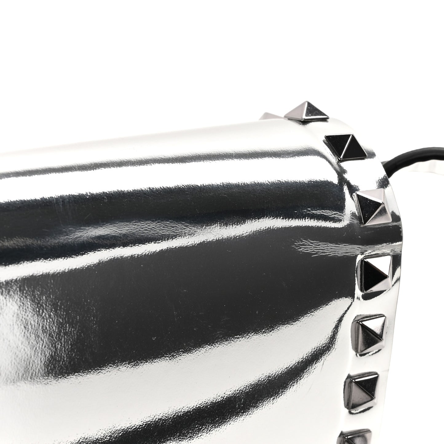 Mirror Calfskin Small Rockstud23 Shoulder Bag Silver