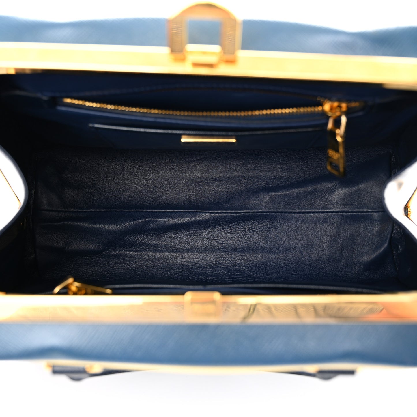 Saffiano Vernice Pyramid Bag Black Bluette