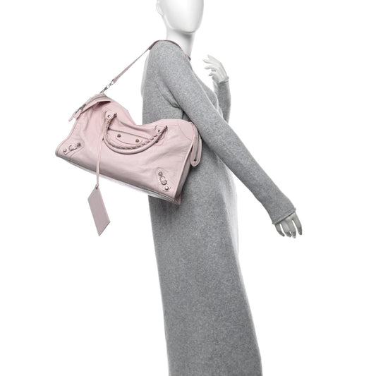 Agneau Giant 12 Silver Hardware City Rose Poudre Rose Petunia