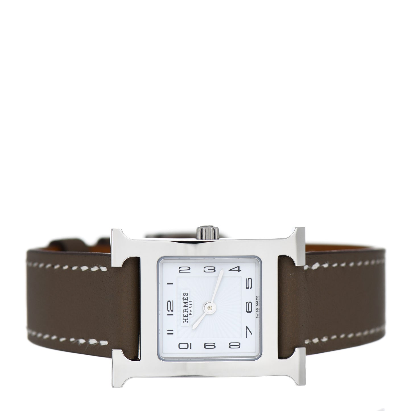 Stainless Steel Swift 21mm Heure H Hour Quartz Watch Etoupe