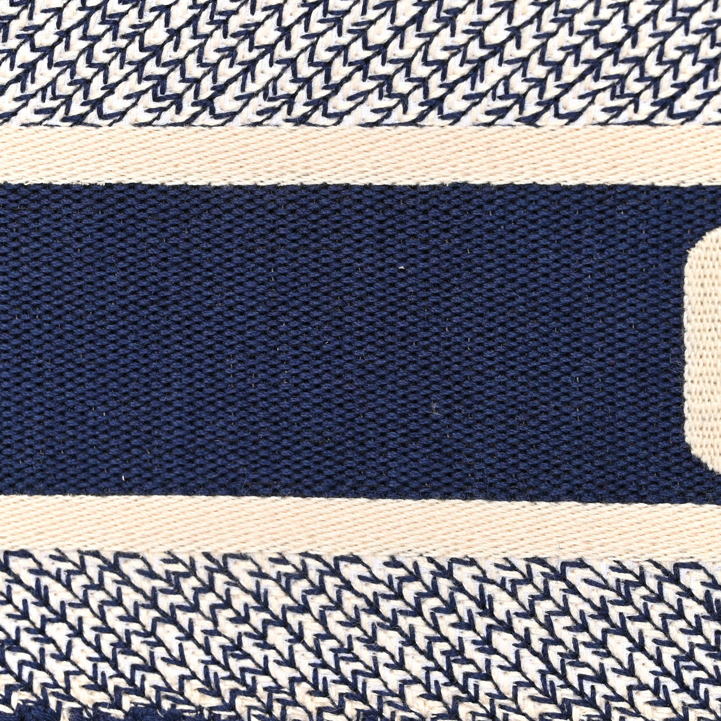 Canvas Embroidered Forte Dei Marmi Striped Book Tote Blue
