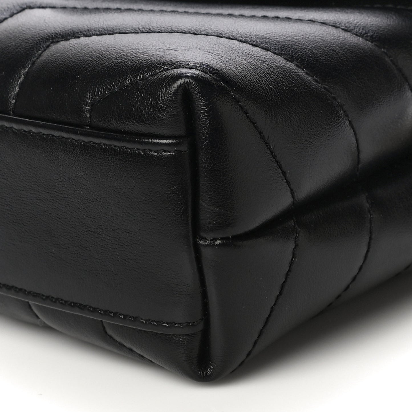 Calfskin Y Quilted Monogram Toy Loulou Crossbody Bag Black