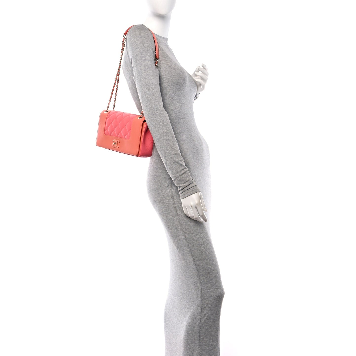 Sheepskin Quilted Medium Vintage Mademoiselle Flap Coral Orange