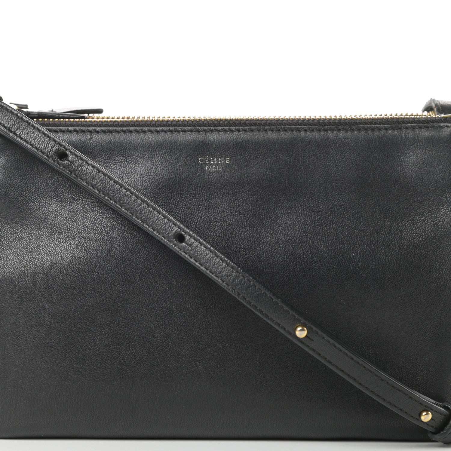 Celine Lambskin Small Trio Crossbody Bag Black 10 of 16