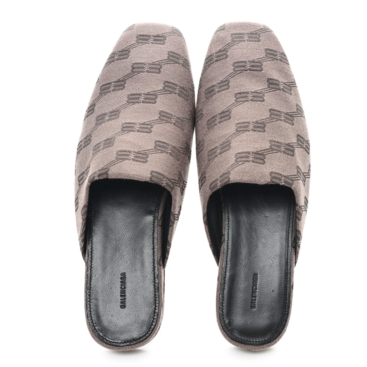 Jacquard BB Monogram Mens Cosy Mules 42 Dark Mink Grey Dark Brown