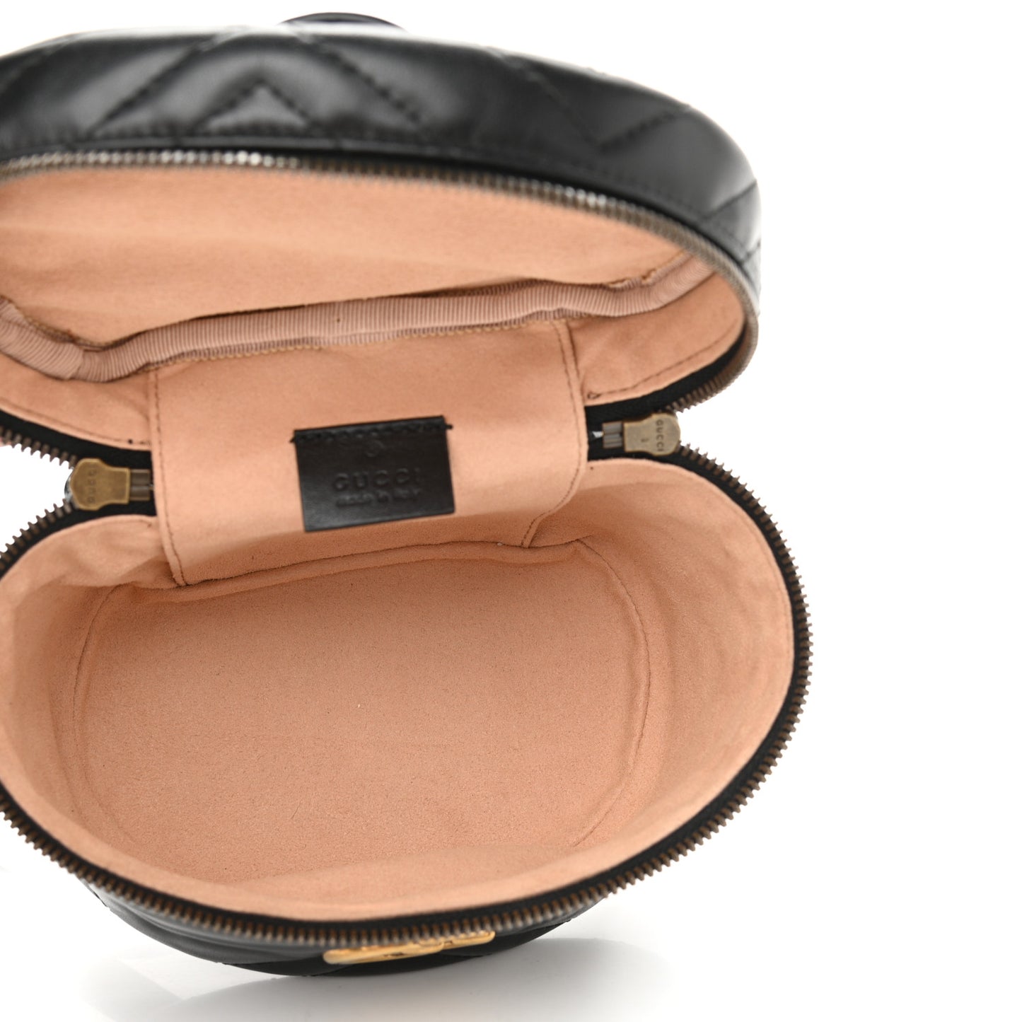 Calfskin Matelasse Mini GG Marmont Round Backpack Black