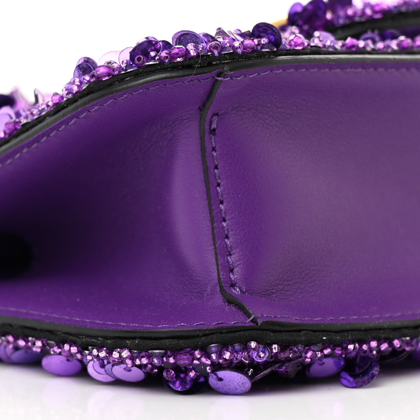 Sequin Crystal Vlogo Embroidered Small Loco Shoulder Bag Astral Purple