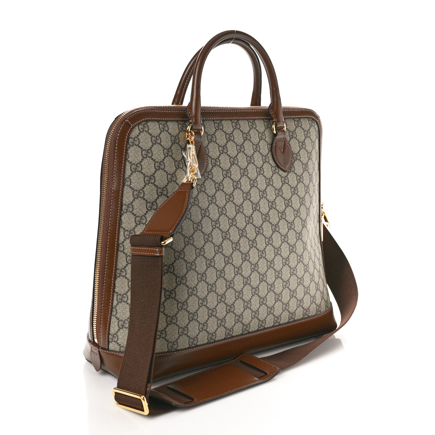 Gucci GG Supreme Monogram Azalea Calfskin Horsebit 1955 Duffle Bag Beige Ebony Brown Sugar 2 of 10