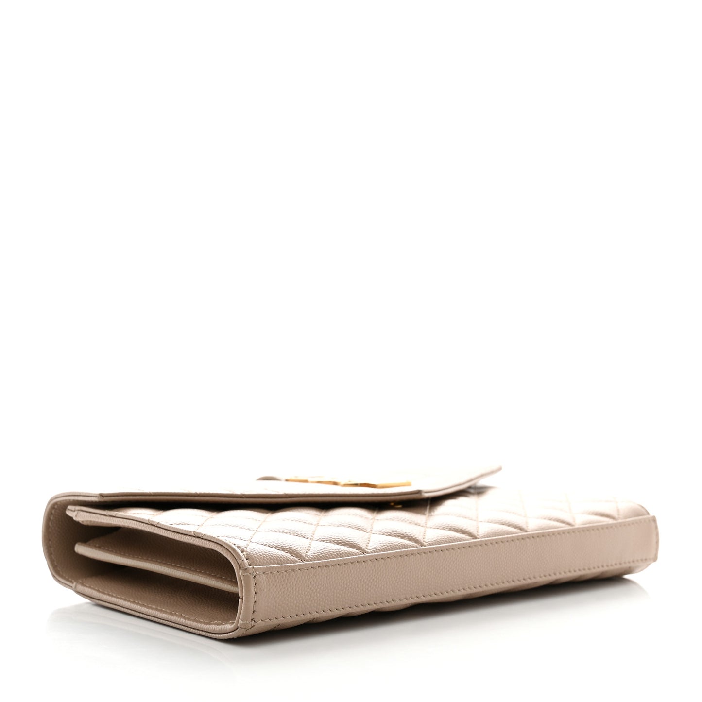 Grain De Poudre Mixed Matelasse Triquilt Monogram Chain Wallet Dark Beige