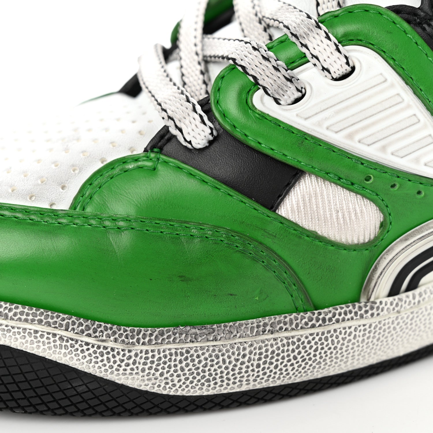 Gucci Demetra Mens Basket High Top Sneakers 8 Holly Green Great White Black 28 of 28