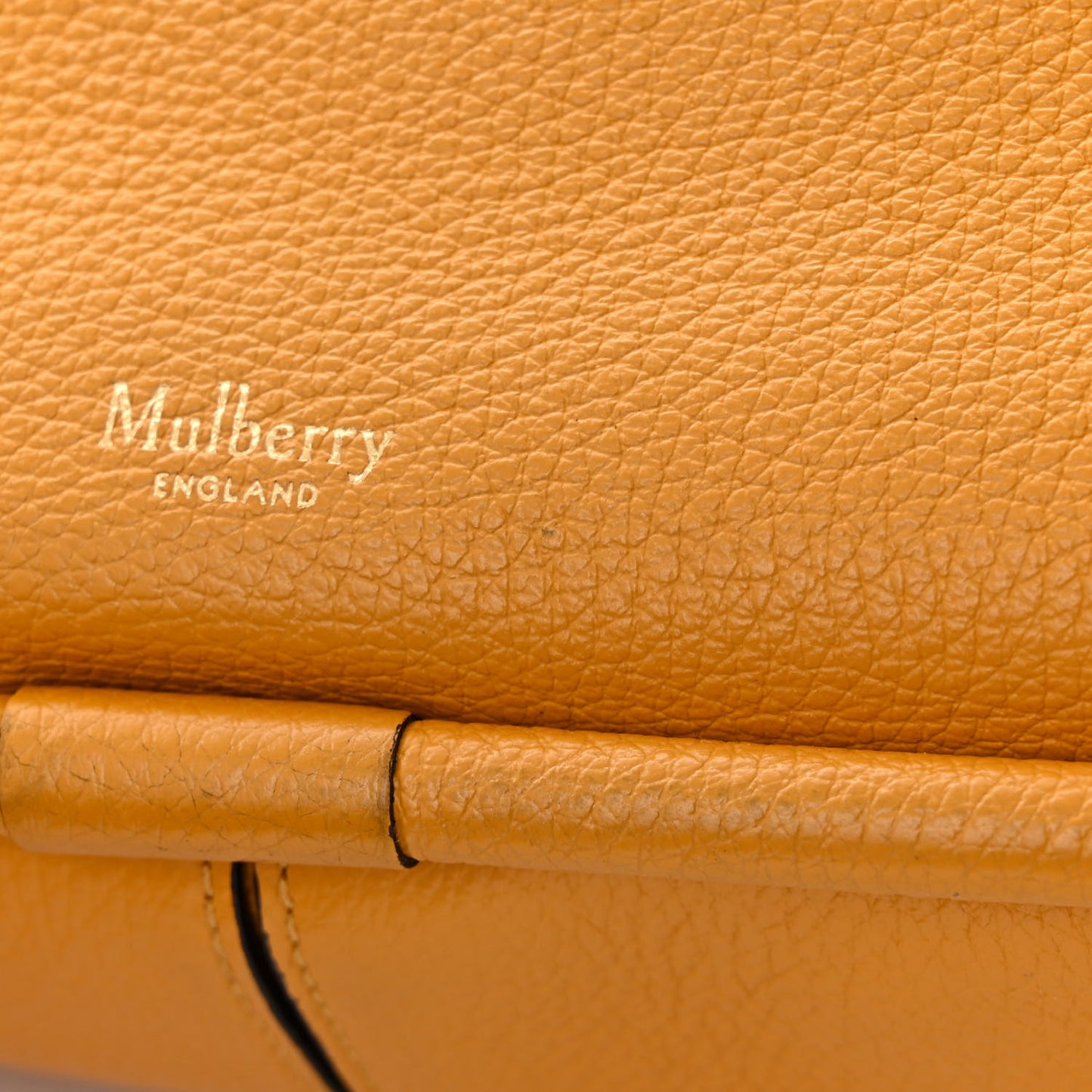 Small Classic Grain Calfskin Leighton Deep Amber