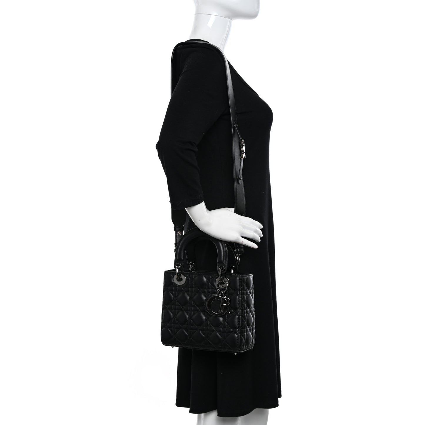 Lambskin Cannage Small My ABCDior Lady Dior Black