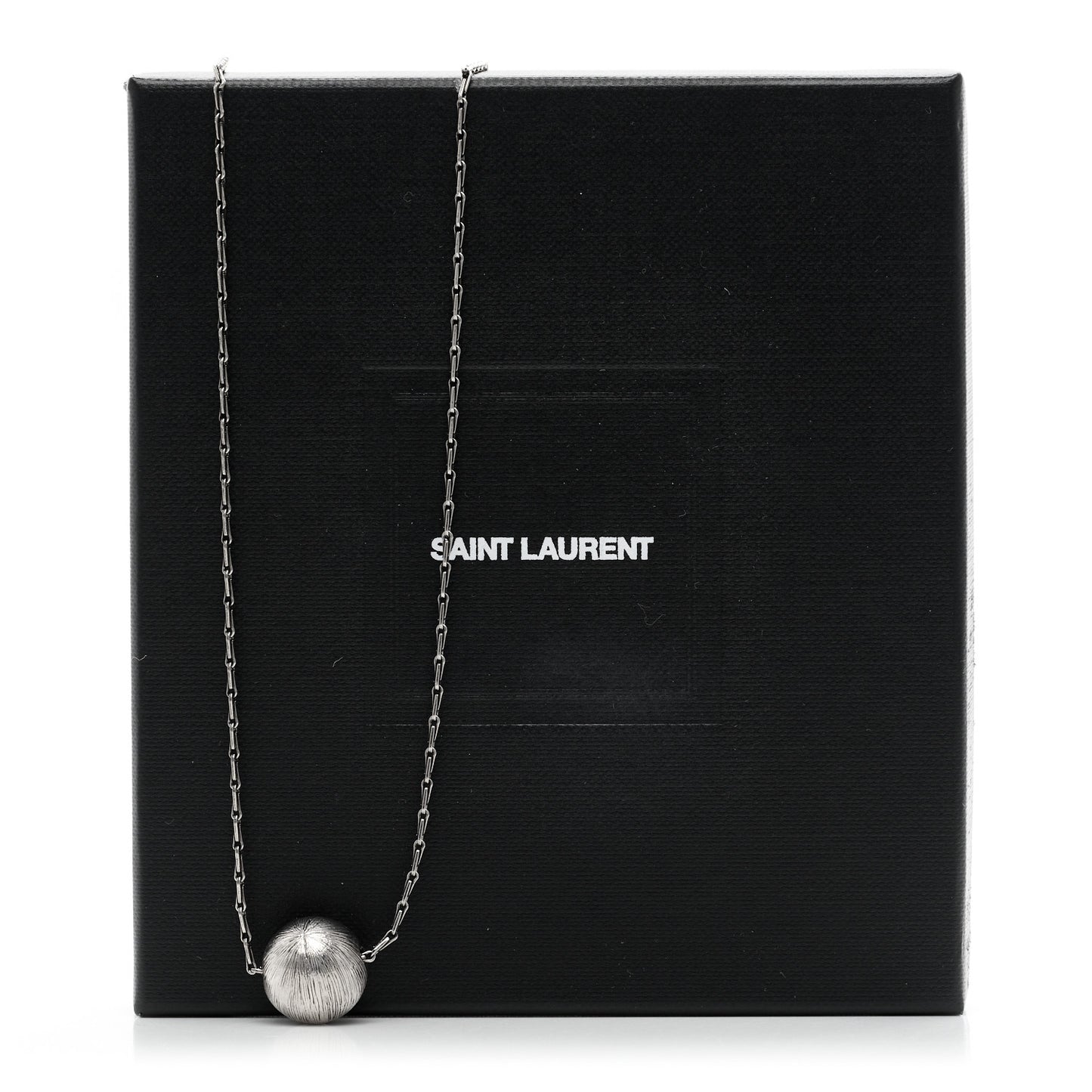 Metal Textured Ball Chain Link Necklace Silver