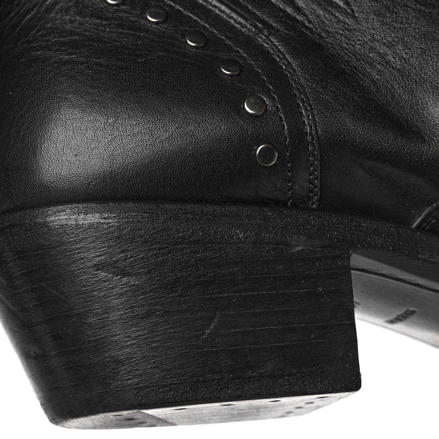 Leather Dakota 50 Stud Bootie 42 Black