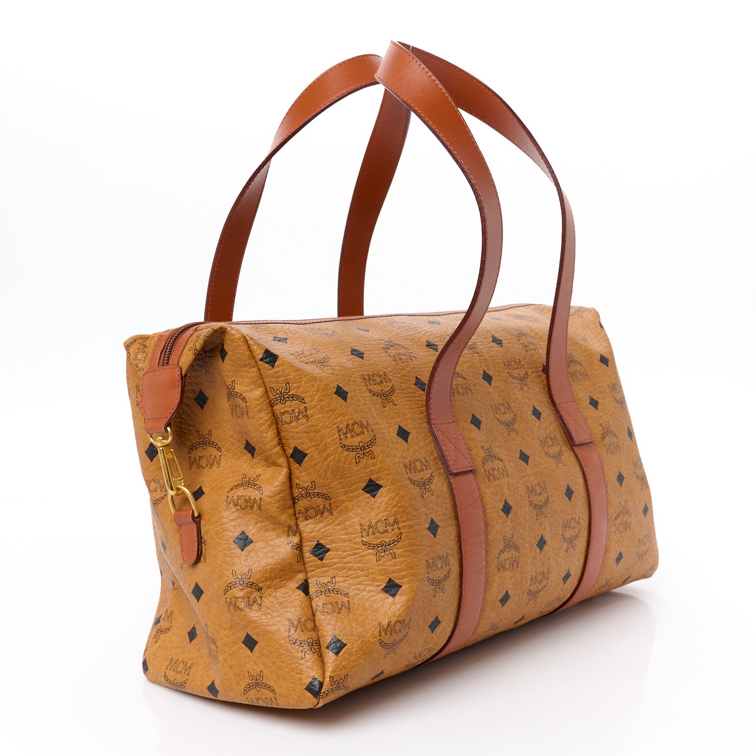 MCM Visetos Golf Duffle Bag Cognac 3 of 10