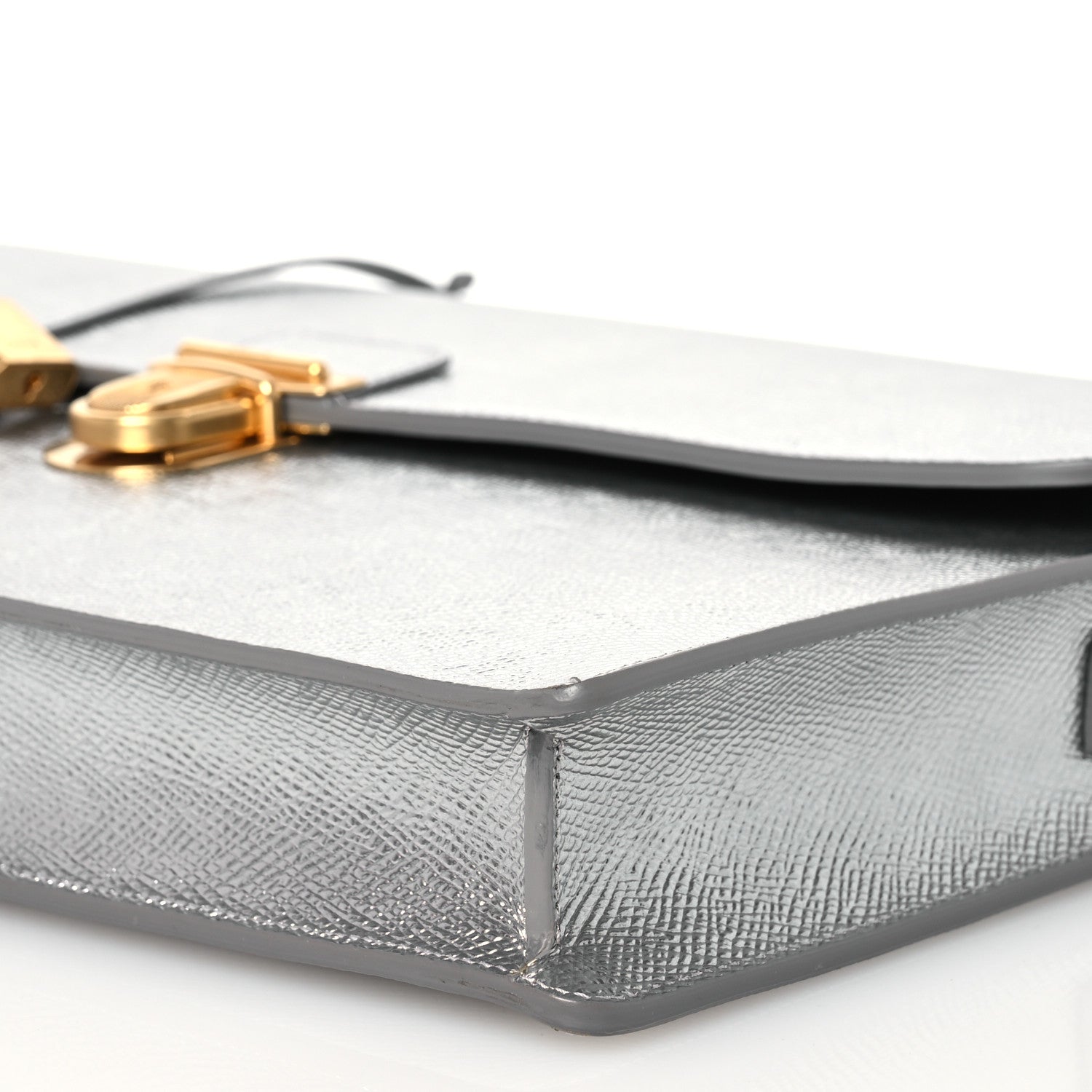 Celine Grained Calfskin Cartable Medium Briefcase Silver 11 of 13