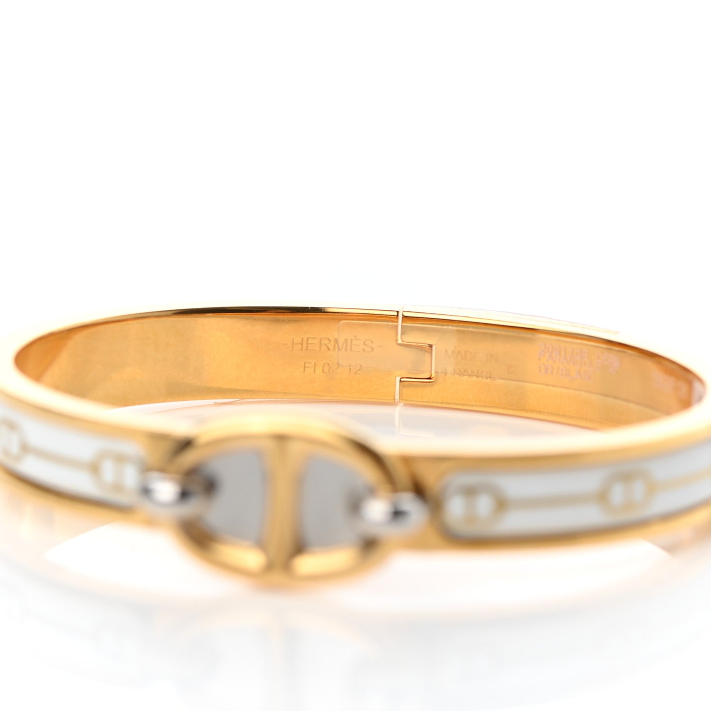 Enamel Mini Farandole Clic Chaine D'Ancre Bracelet Or White