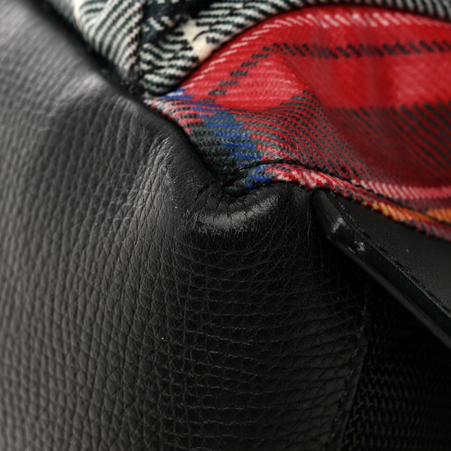 Burberry Laminated Tartan Patchwork Medium Rucksack Backpack Military Red 24 of 24
