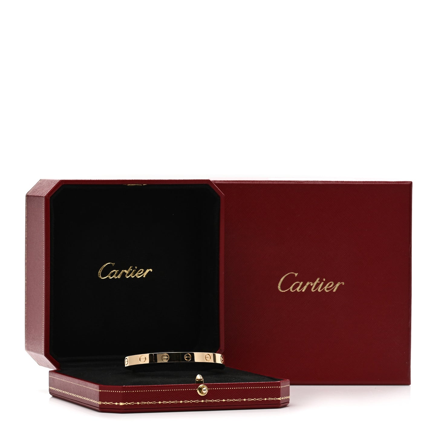18K Yellow Gold LOVE Cuff Bracelet 17