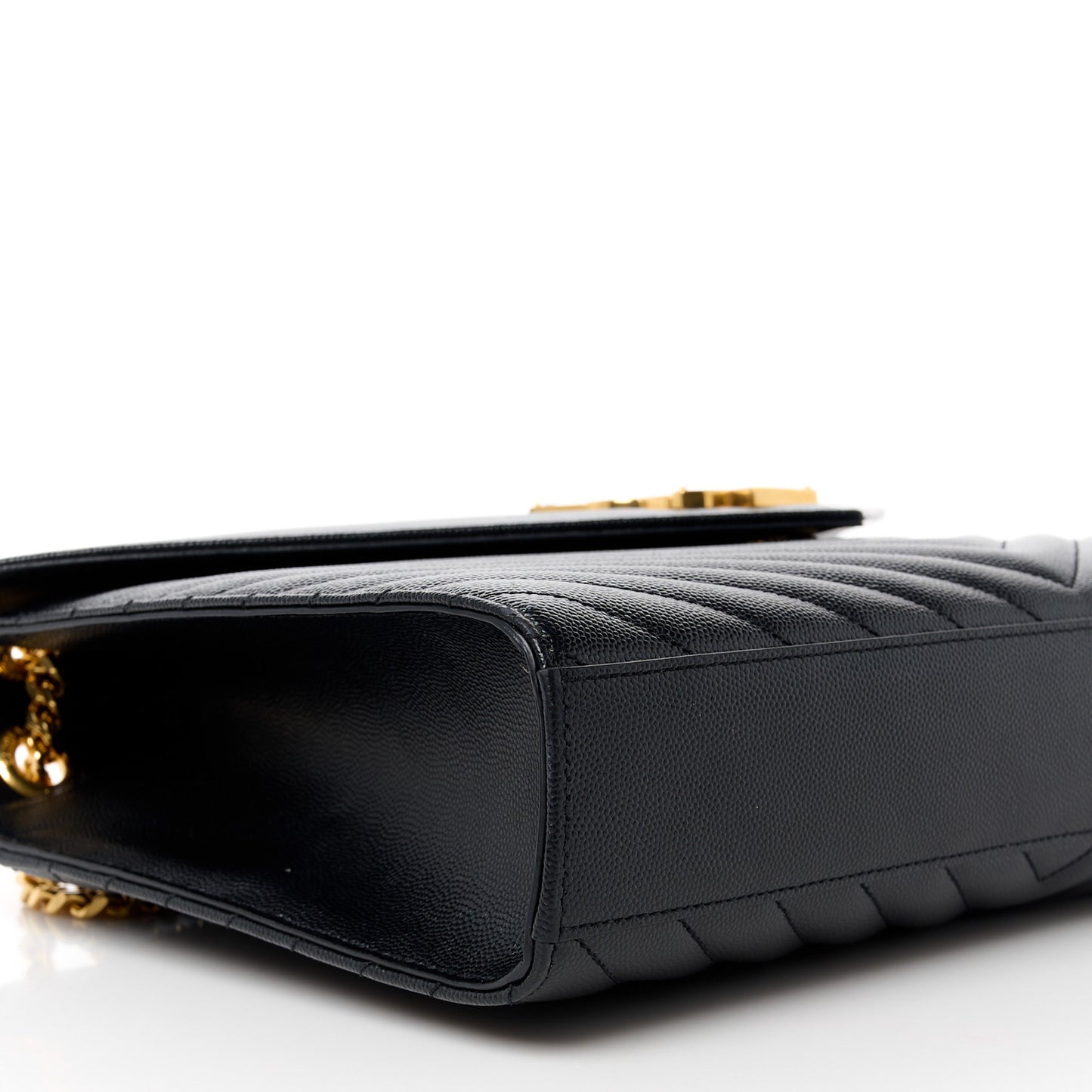 Grain De Poudre Matelasse Chevron Large Monogram Satchel Black