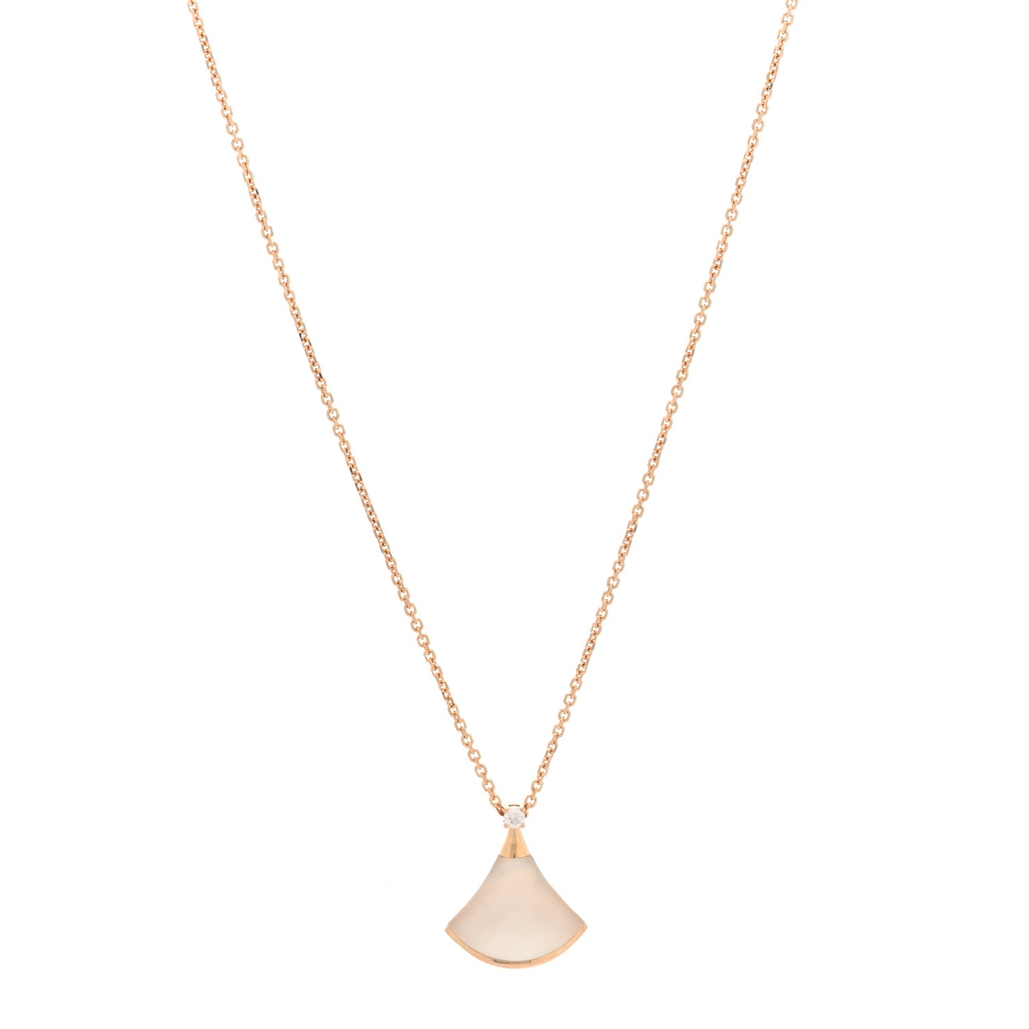 18K Rose Gold Diamond Mother of Pearl Small Divas' Dream Pendant Necklace
