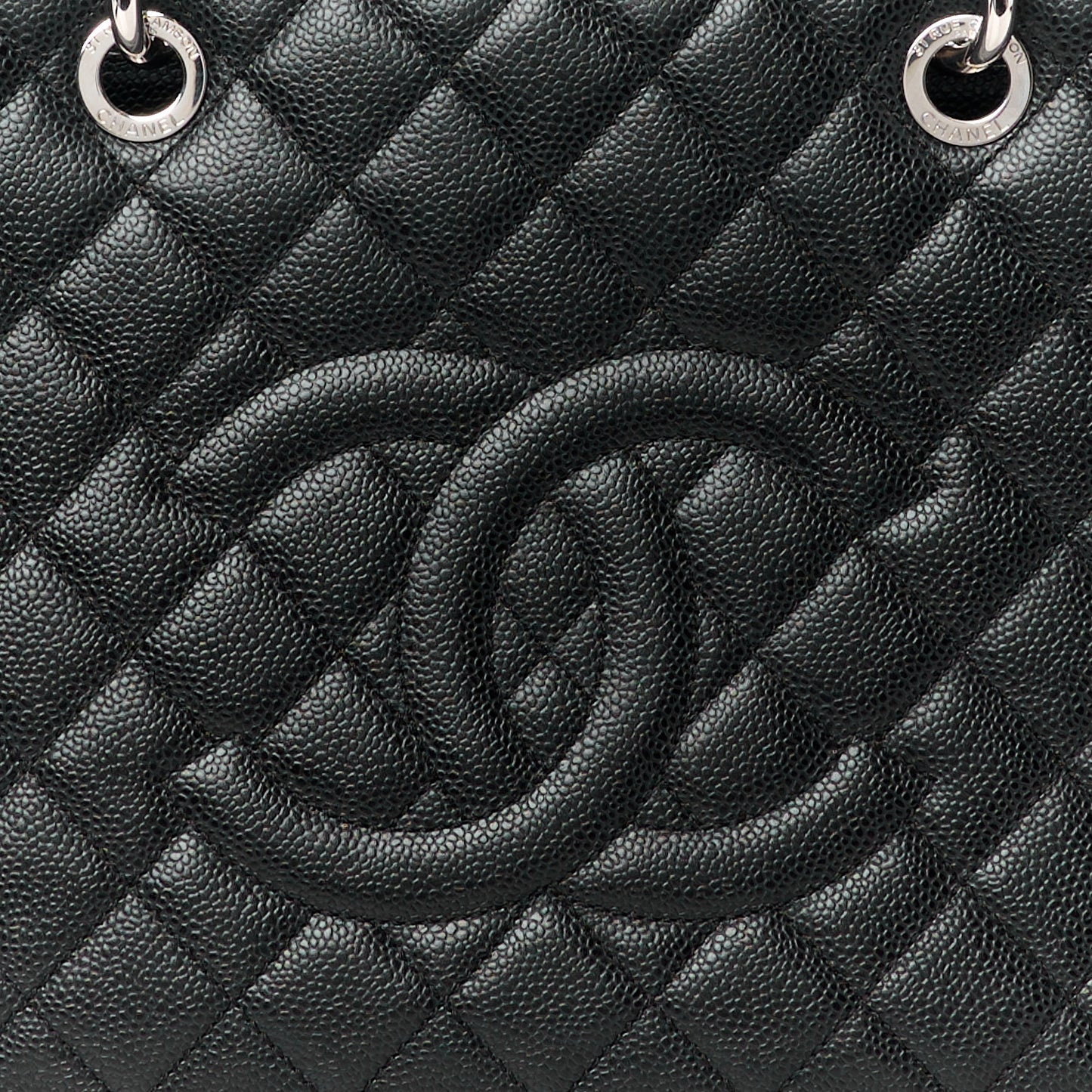 Caviar Quilted Grand Shopping Tote GST Black
