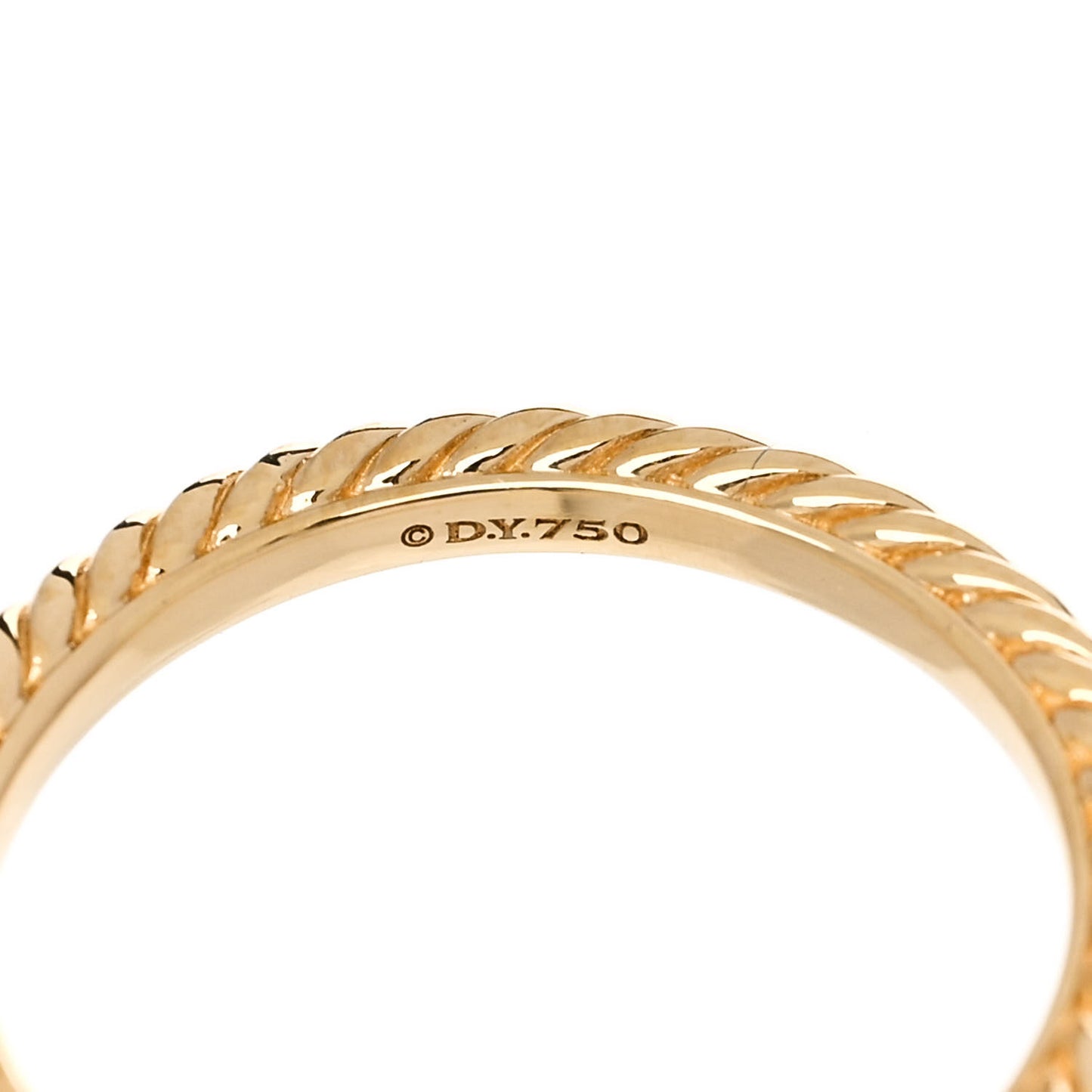 18K Yellow Gold 2mm Cable Classics Band Ring 52 6
