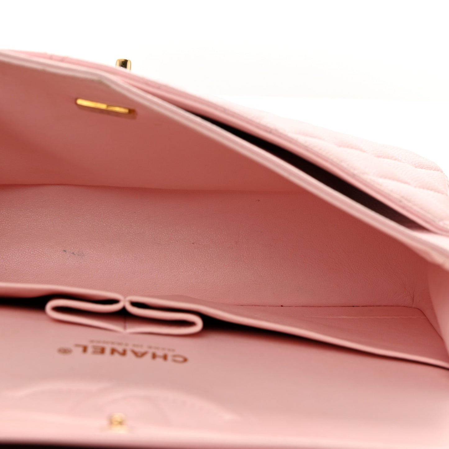 Caviar Quilted Medium Double Flap Light Pink